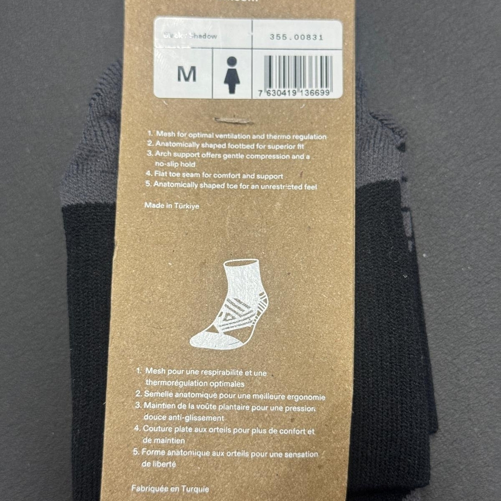 ON Performance Mid Stretch-jersey Socks Black And Grey Sz M - Picture 5 of 10